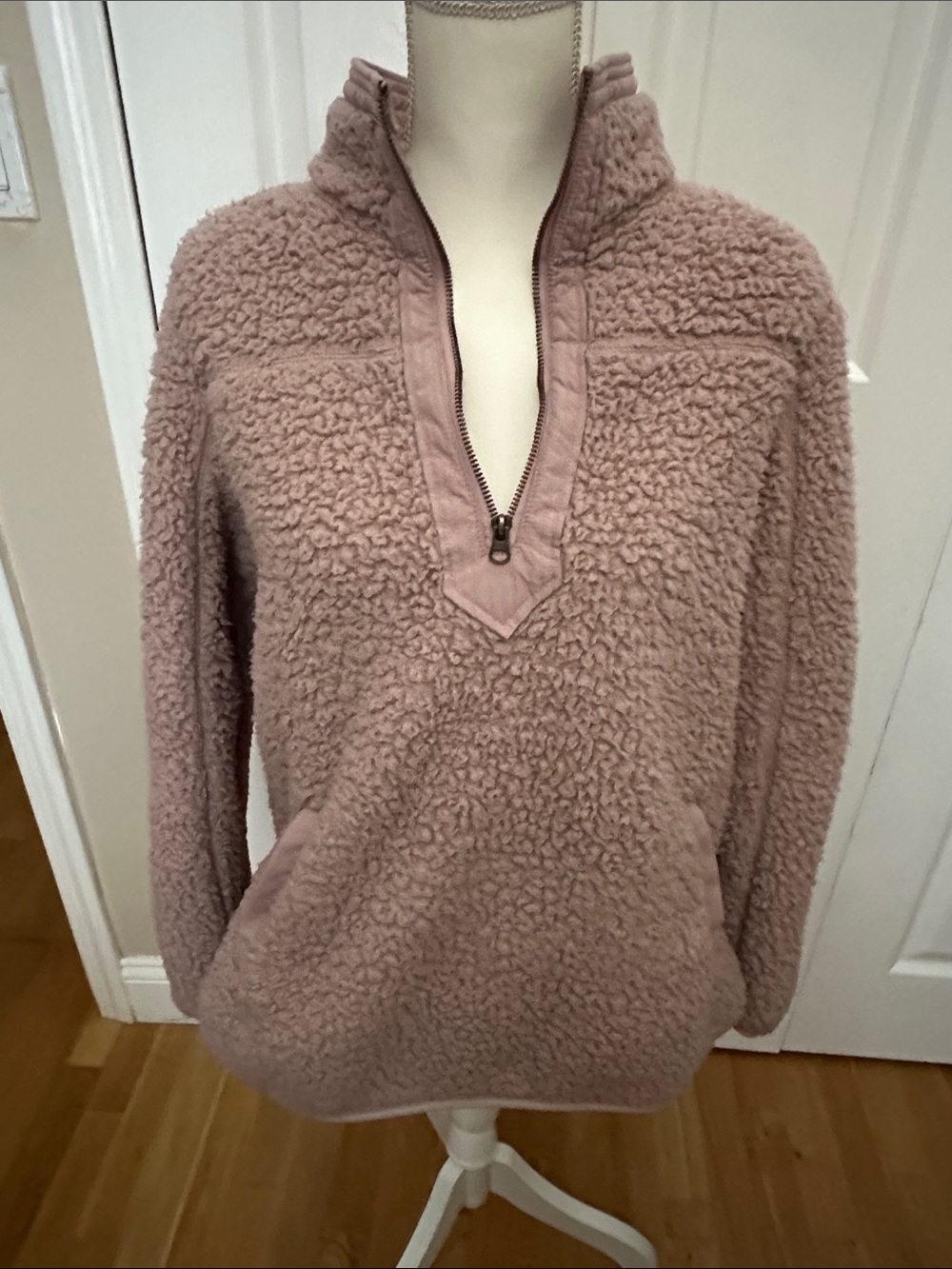 Cozy Plush Quarter-Zip Pullover - Dusty Rose